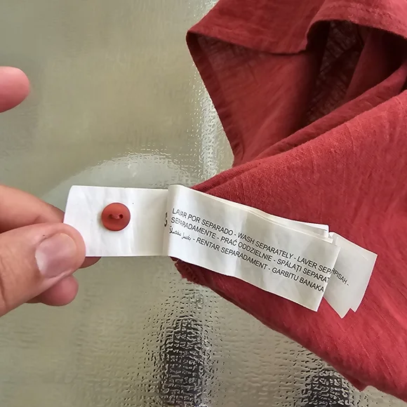 Zara TRF Boho Maxi Dress Red Embroidered Long Sleeve Peasant Ethnic Festival M - Picture 14 of 16